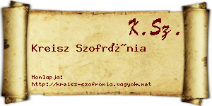 Kreisz Szofrónia névjegykártya